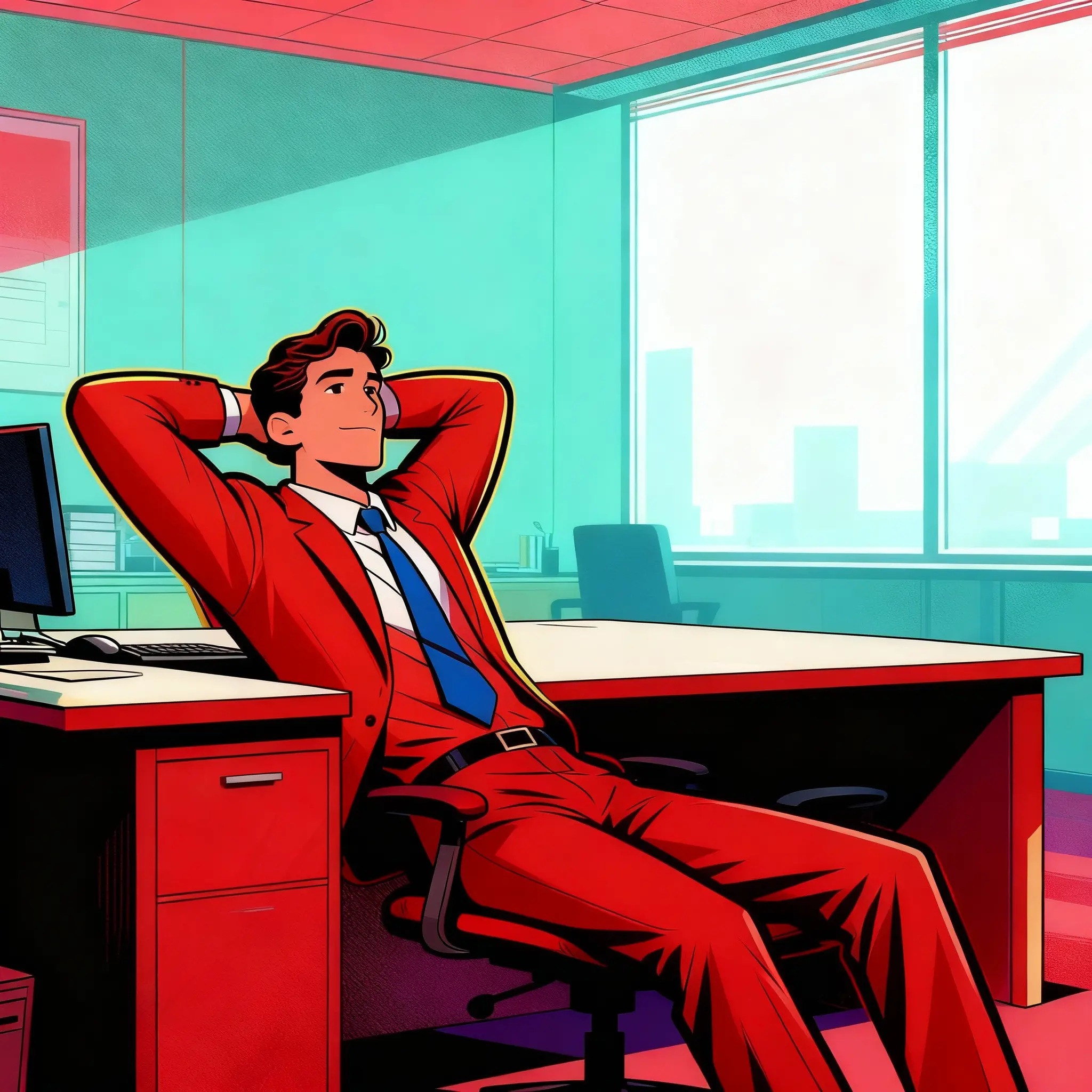 Relaxed Worker Illustration